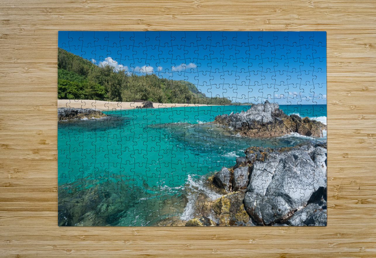 Lumahai Beach Kauai with rocks  Steve Heap Puzzle printing