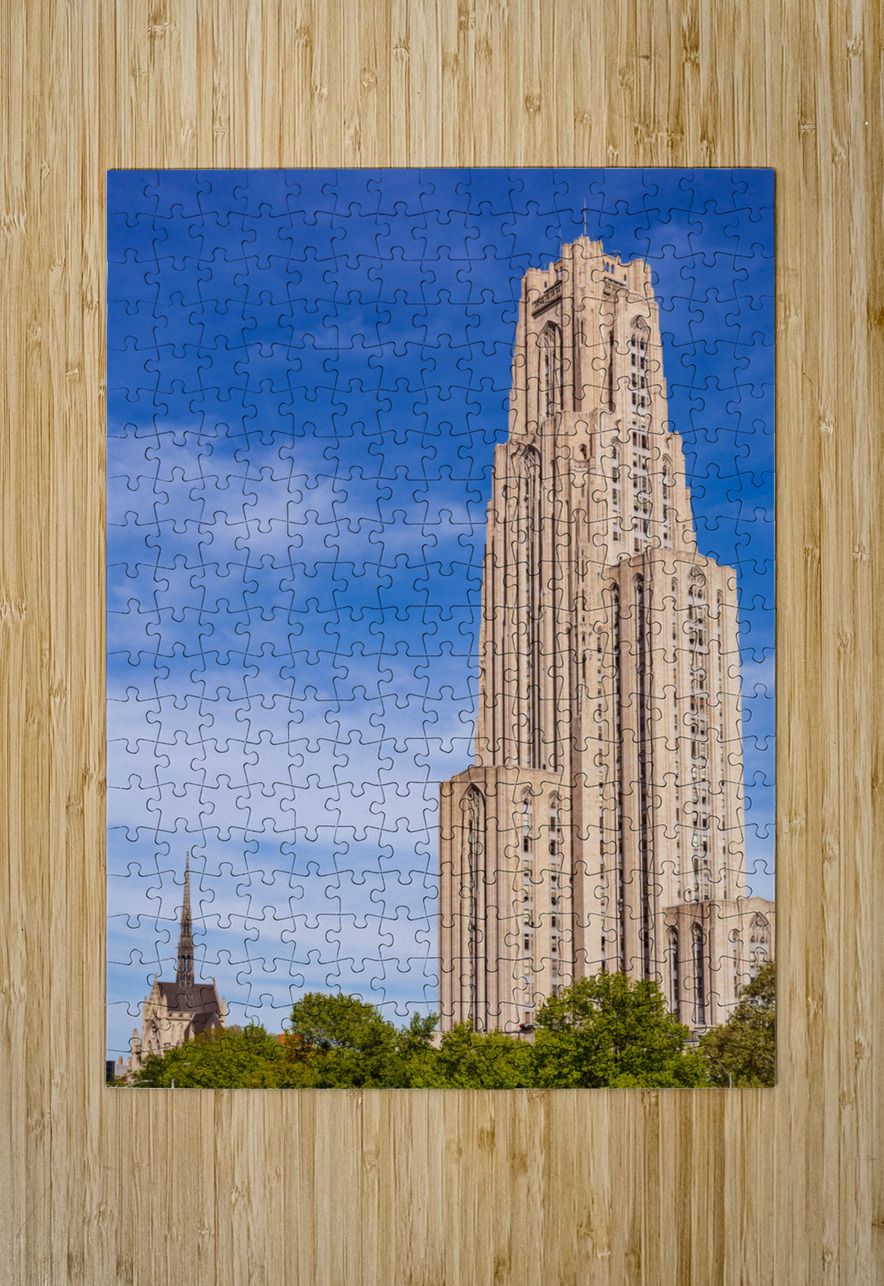 Vertical view of Cathedral of Learning at University of Pittsburgh Steve Heap Puzzle printing