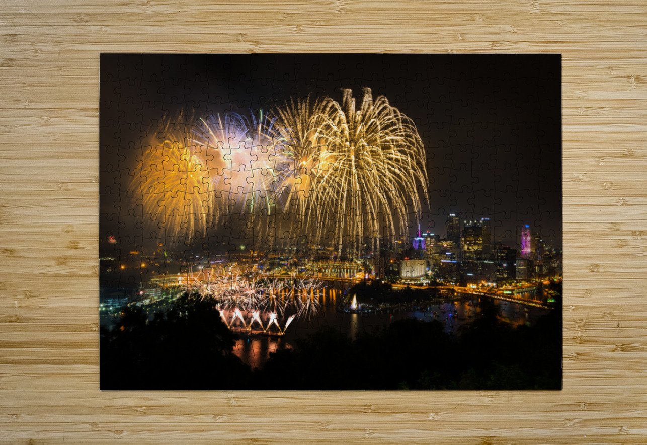 Fireworks over Pittsburgh for Independence Day Steve Heap Puzzle printing