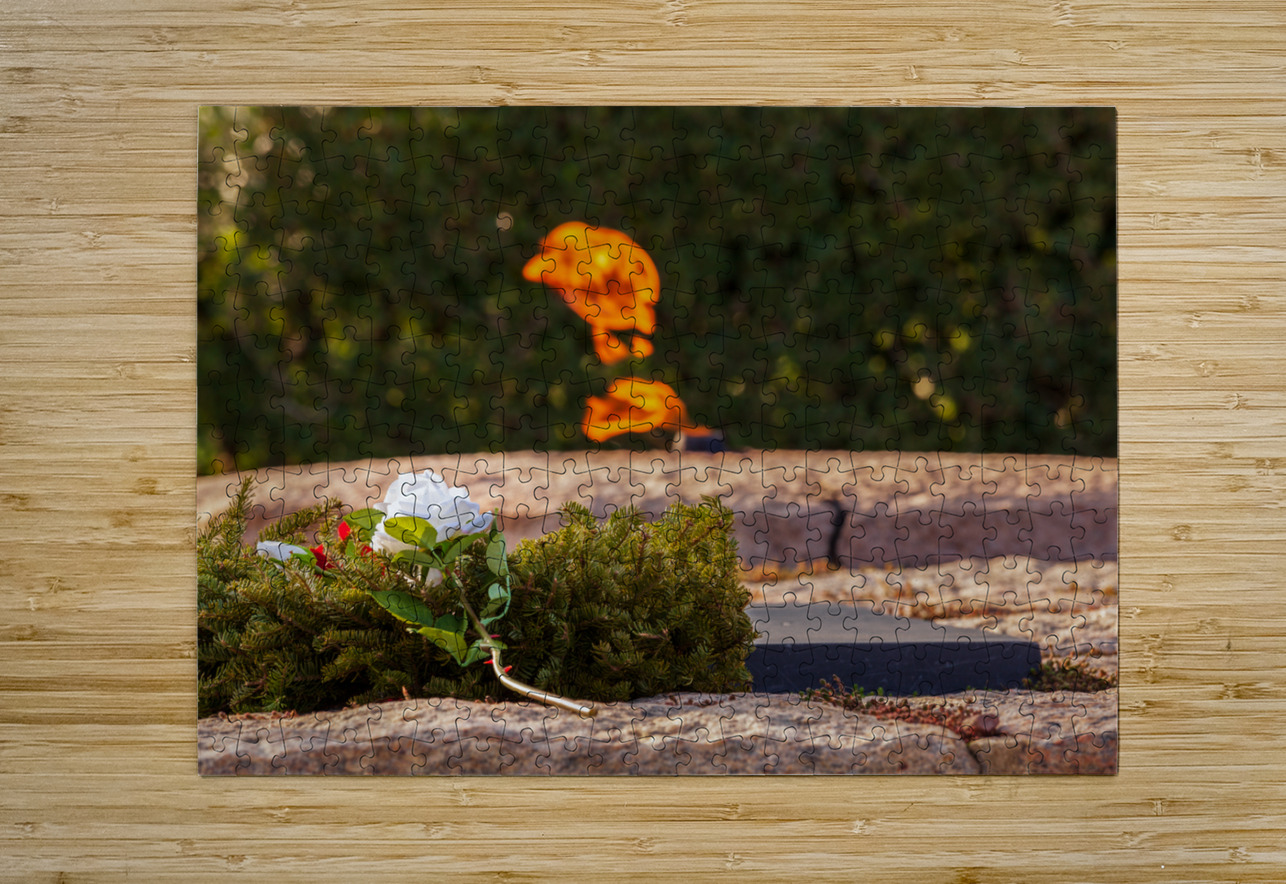 Christmas wreath by JFK memorial Steve Heap Puzzle printing