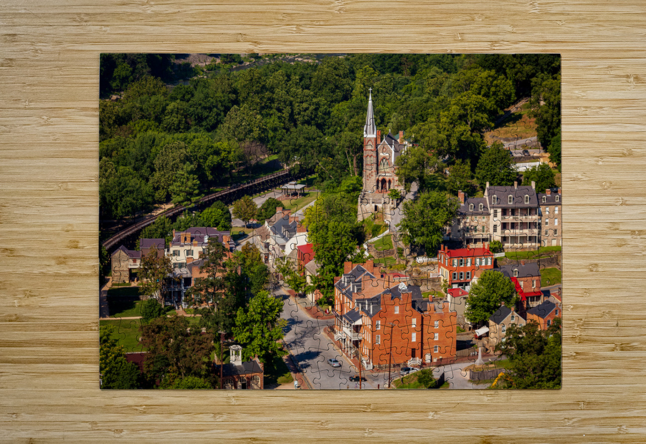 Aerial view of Harpers Ferry Steve Heap Puzzle printing