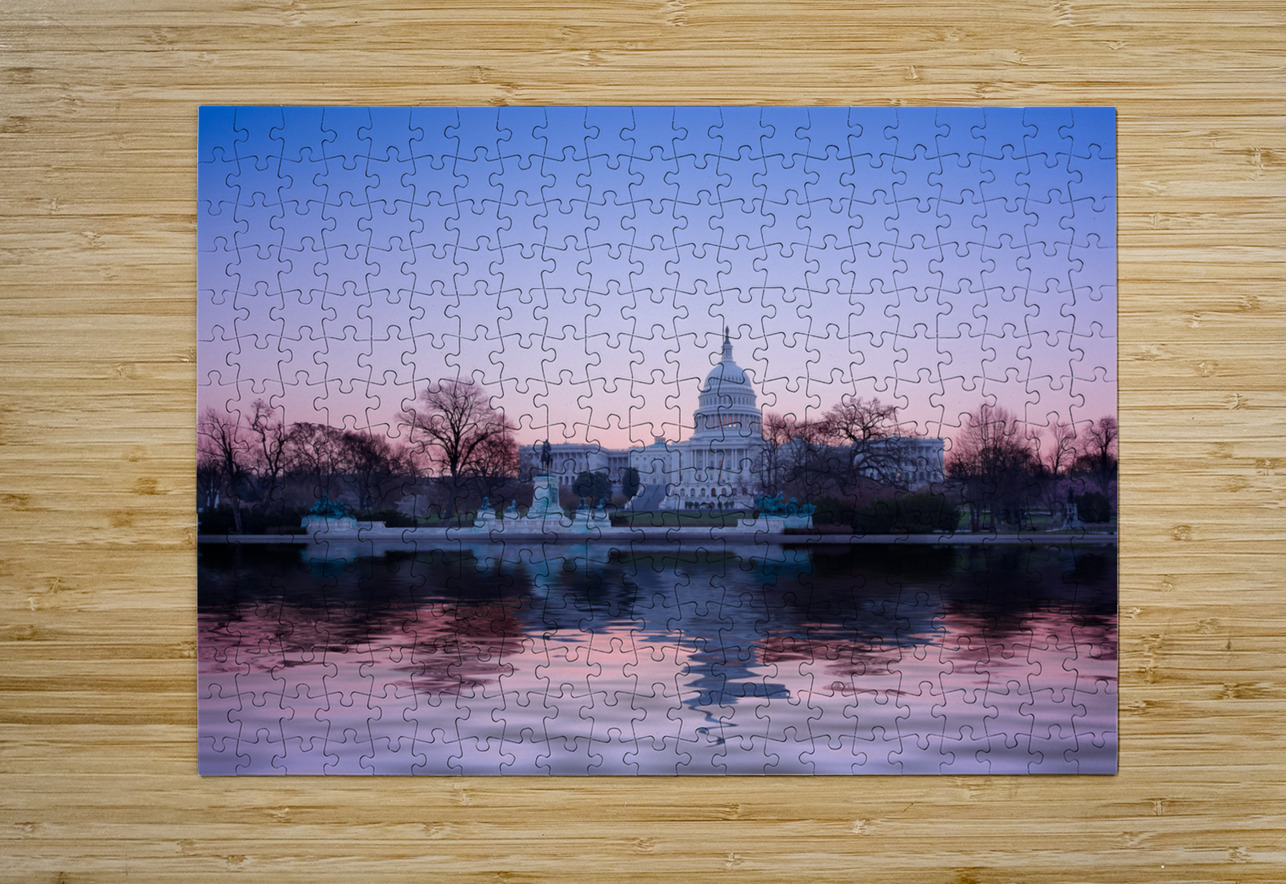 Sunrise behind the dome of the Capitol in DC Steve Heap Puzzle printing