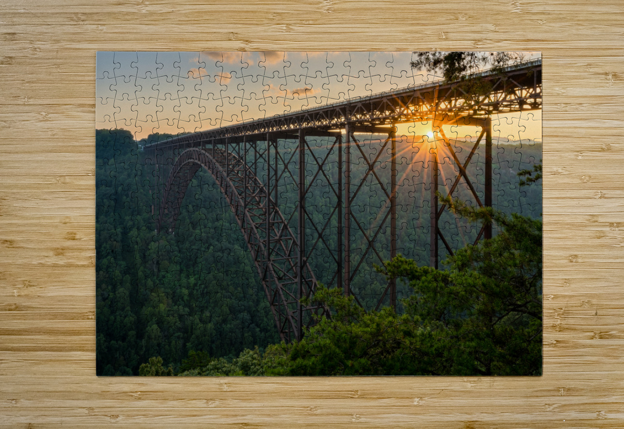 Sunset at the New River Gorge Bridge in West Virginia Steve Heap Puzzle printing