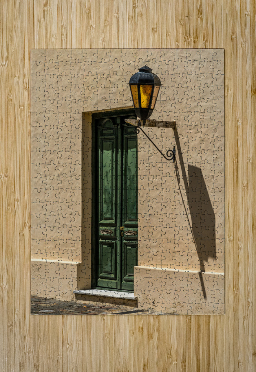 Street lamp in Unesco historical town of Colonia del Sacramento Steve Heap Puzzle printing