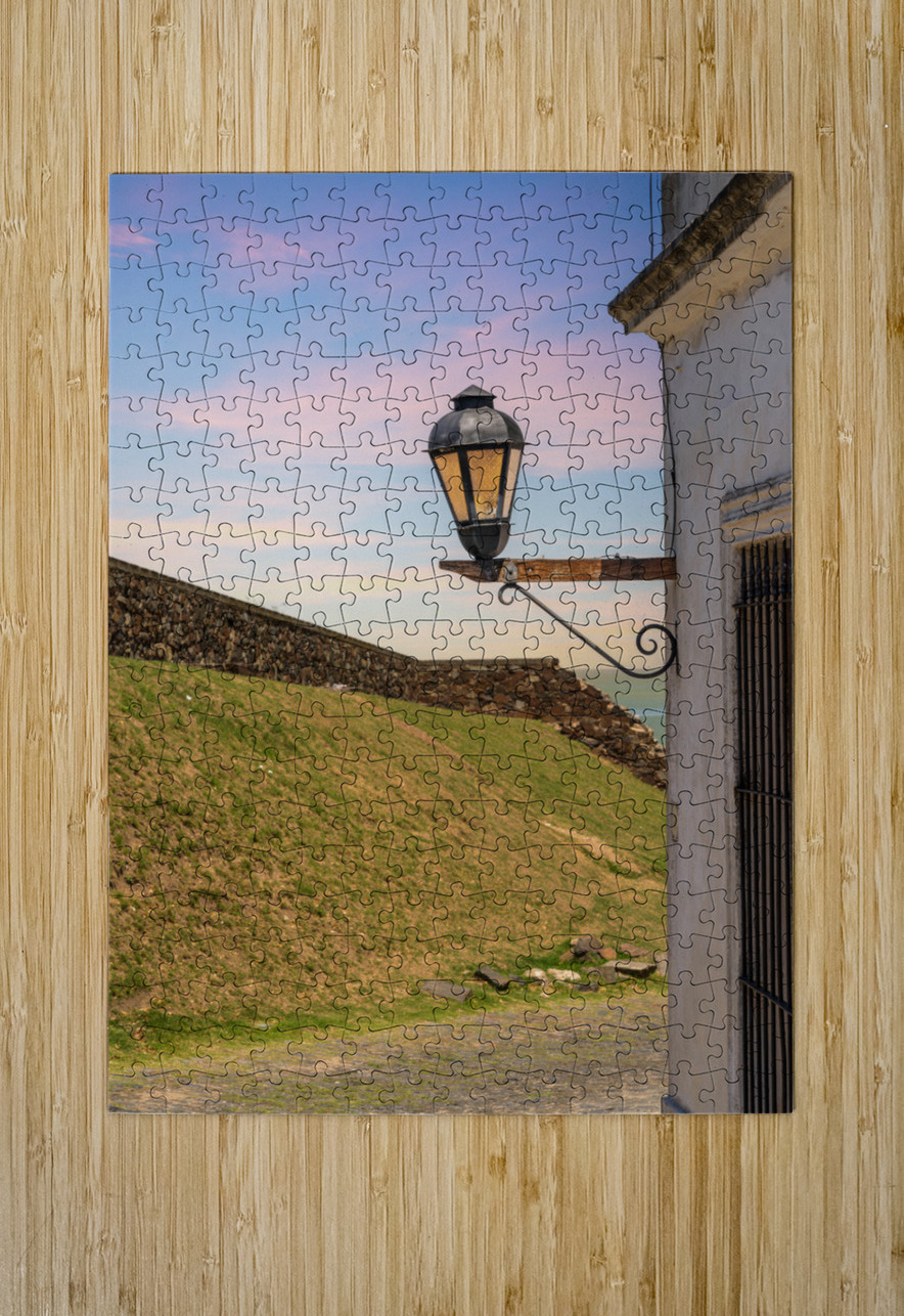 Street lamp in Unesco historical town of Colonia del Sacramento Steve Heap Puzzle printing
