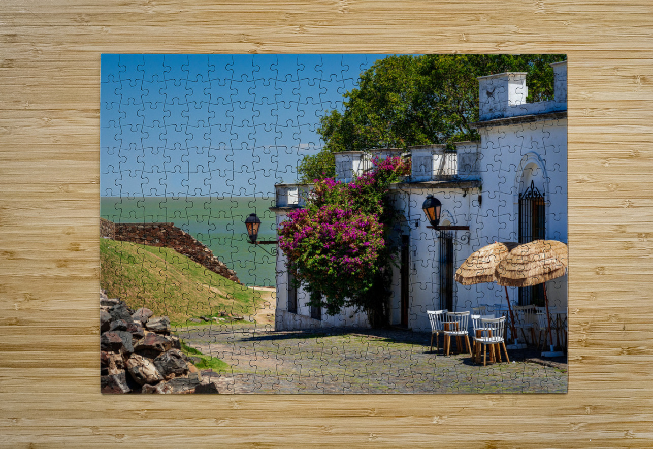 Cobbled street in Unesco historical town of Colonia del Sacramen Steve Heap Puzzle printing