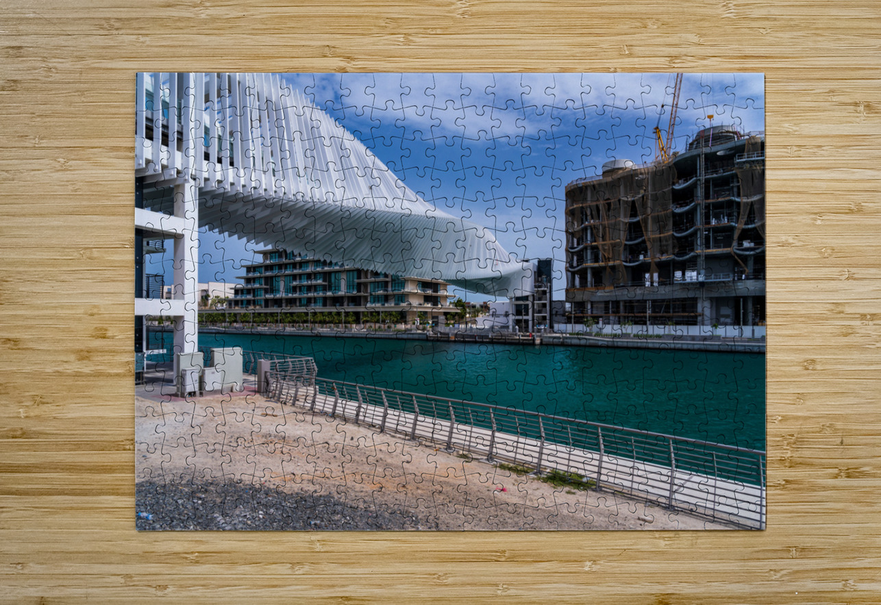 Dubai Water Canal bridge twists towards new apartment blocks Steve Heap Puzzle printing