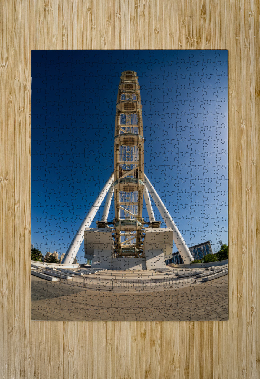 Fisheye view of Ain Dubai observation wheel on Bluewaters Island Steve Heap Puzzle printing