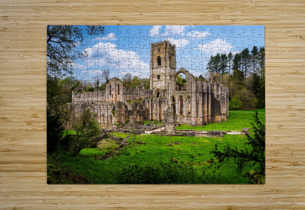 Springtime at Fountains Abbey ruins in Yorkshire England Steve Heap Puzzle printing