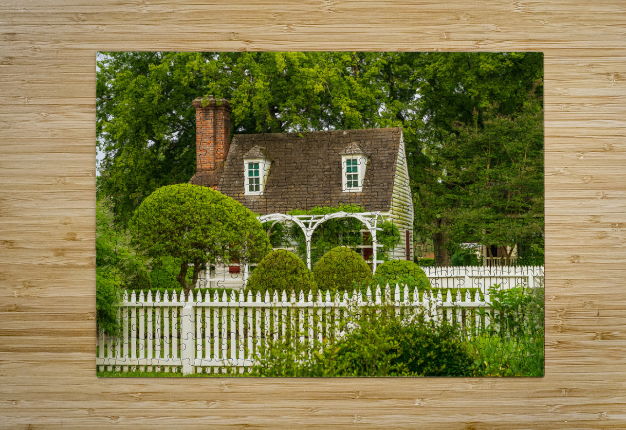 Old cottage and garden in Williamsburg Virginia Steve Heap Puzzle printing