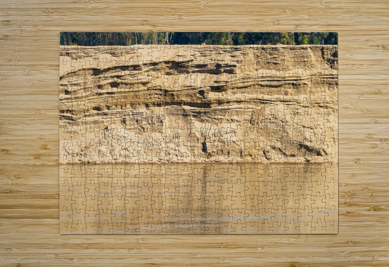 Exposed cliffs of sand by the side of Mississippi river in Octob Steve Heap Puzzle printing