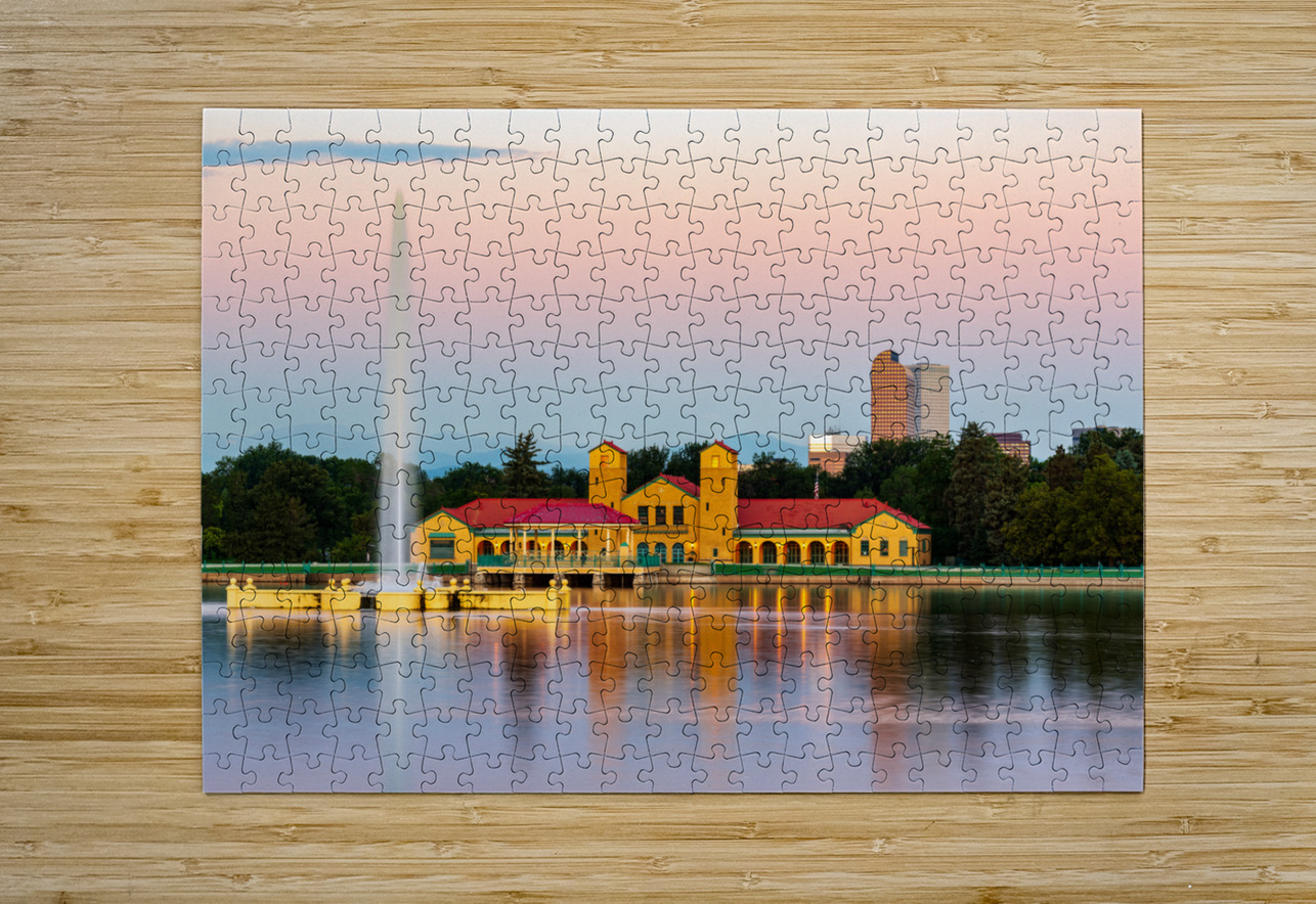 City Park in Denver with boathouse Ferril Lake Steve Heap Puzzle printing