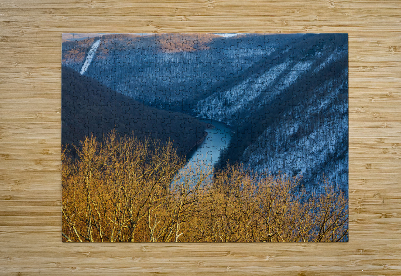 Cold Cheat River Canyon at Coopers Rock on winter afternoon Steve Heap Puzzle printing