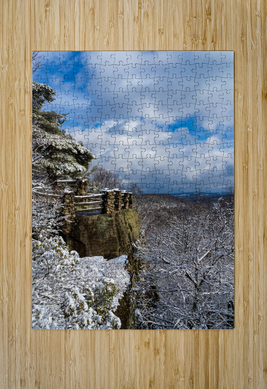 Coopers Rock overlook covered in winter snow near Morgantown Steve Heap Puzzle printing