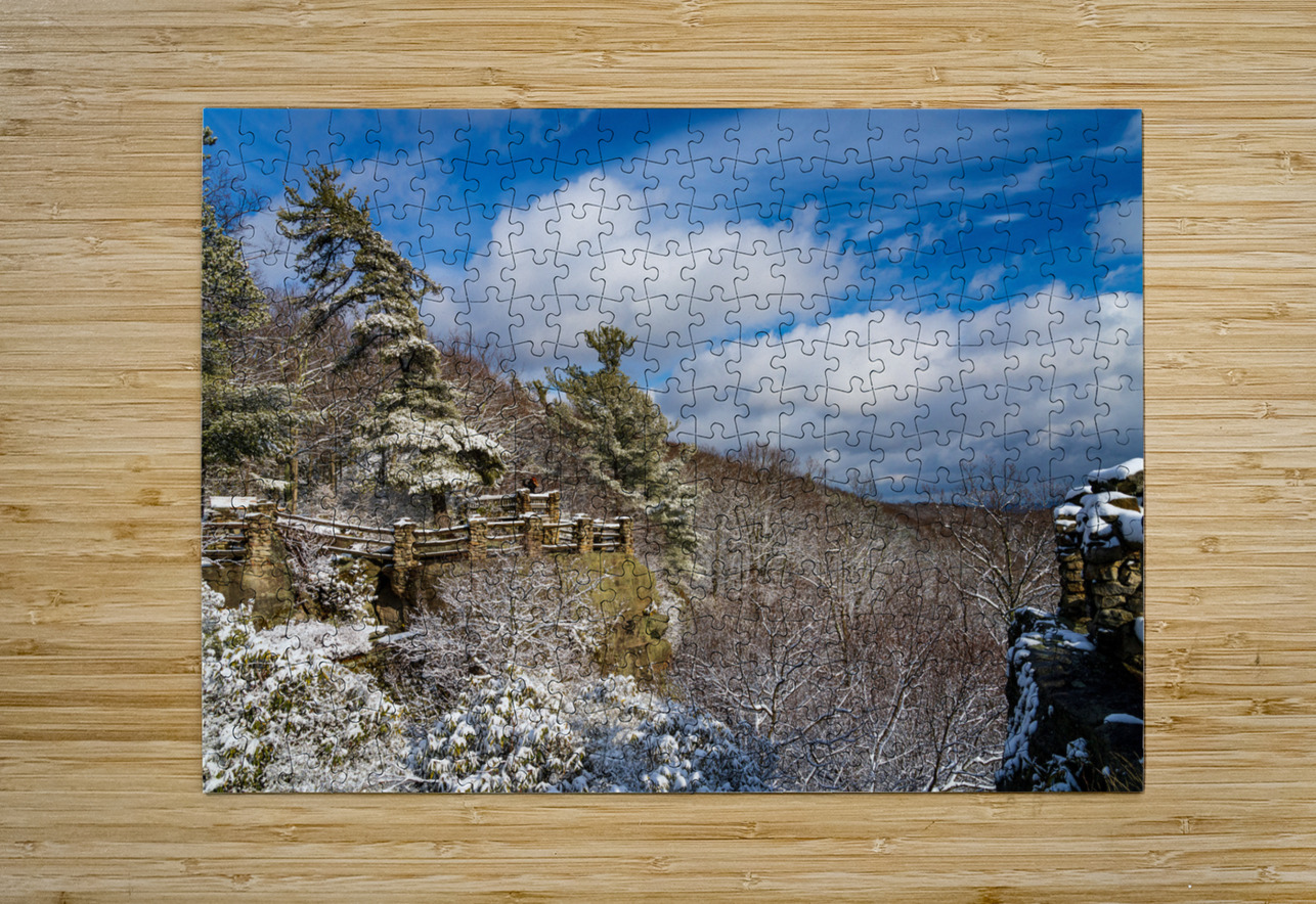 Coopers Rock overlook covered in winter snow near Morgantown Steve Heap Puzzle printing