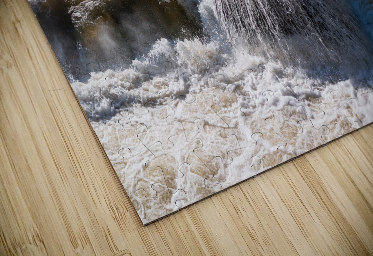 Eye level view of raging flooded Valley Falls near Fairmont Steve Heap Puzzle
