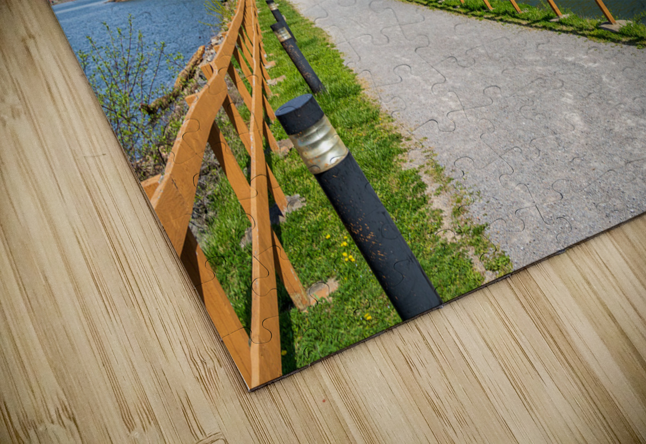 Pathway to spring leaves in Cheat Lake Morgantown WV Steve Heap Puzzle