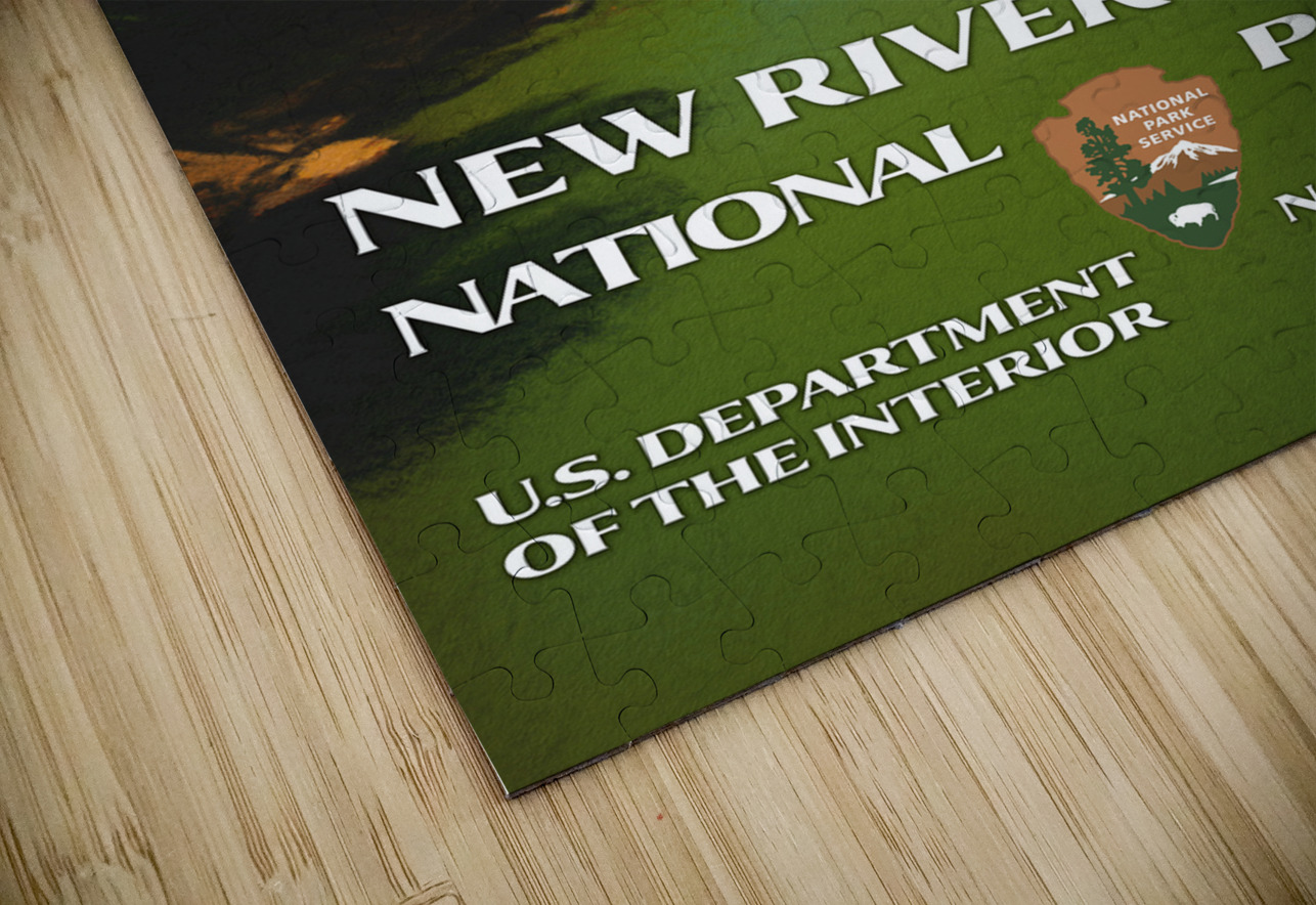 NPS type poster for the New River Gorge National Park Steve Heap Puzzle