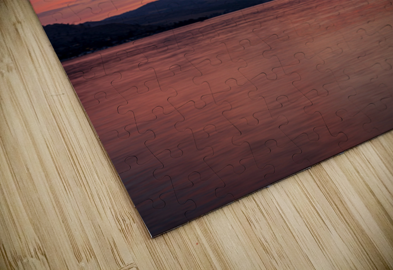 Sunset over Lake Chelan with dramatic sky reflected in long dura Steve Heap Puzzle