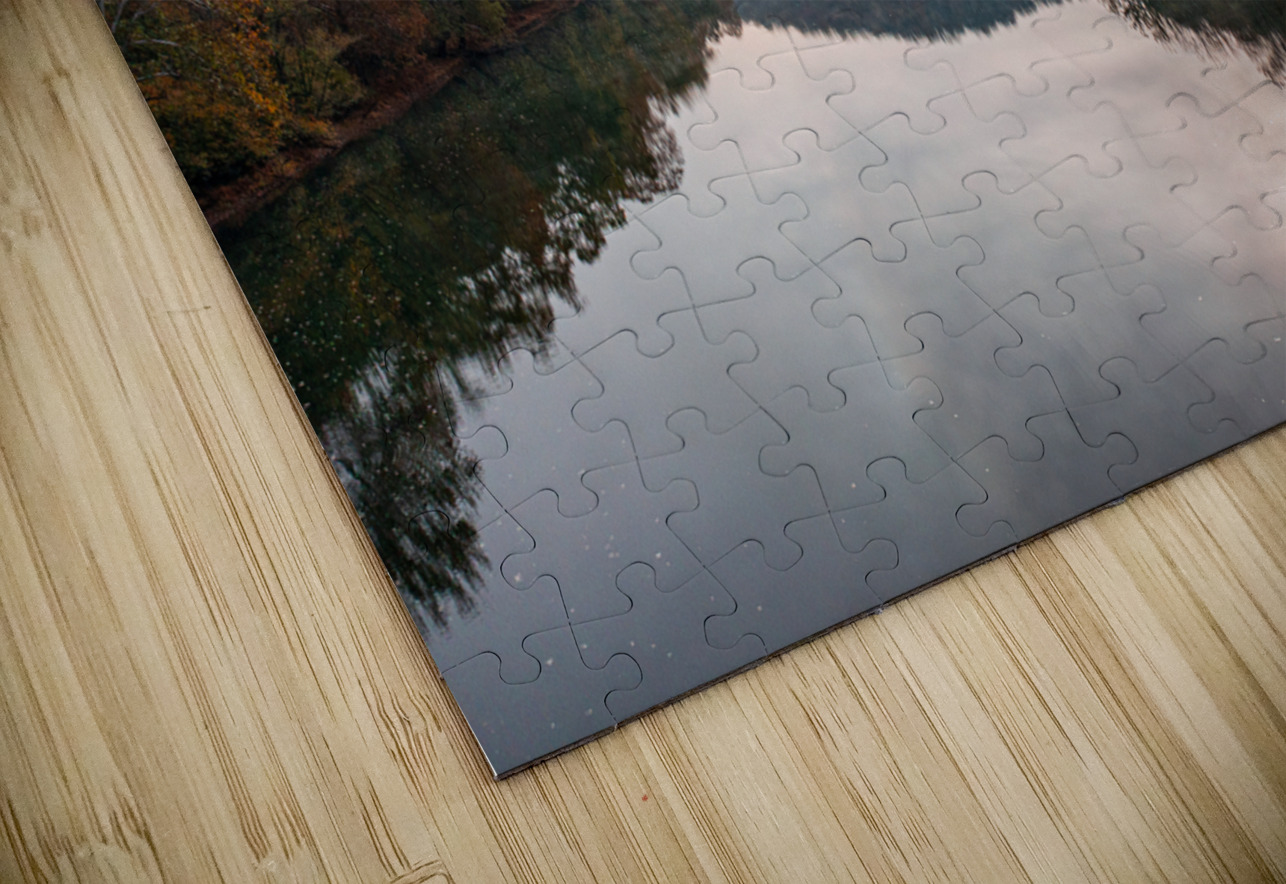 Calm Tygart River by Valley Falls on a misty autumn day Steve Heap Puzzle