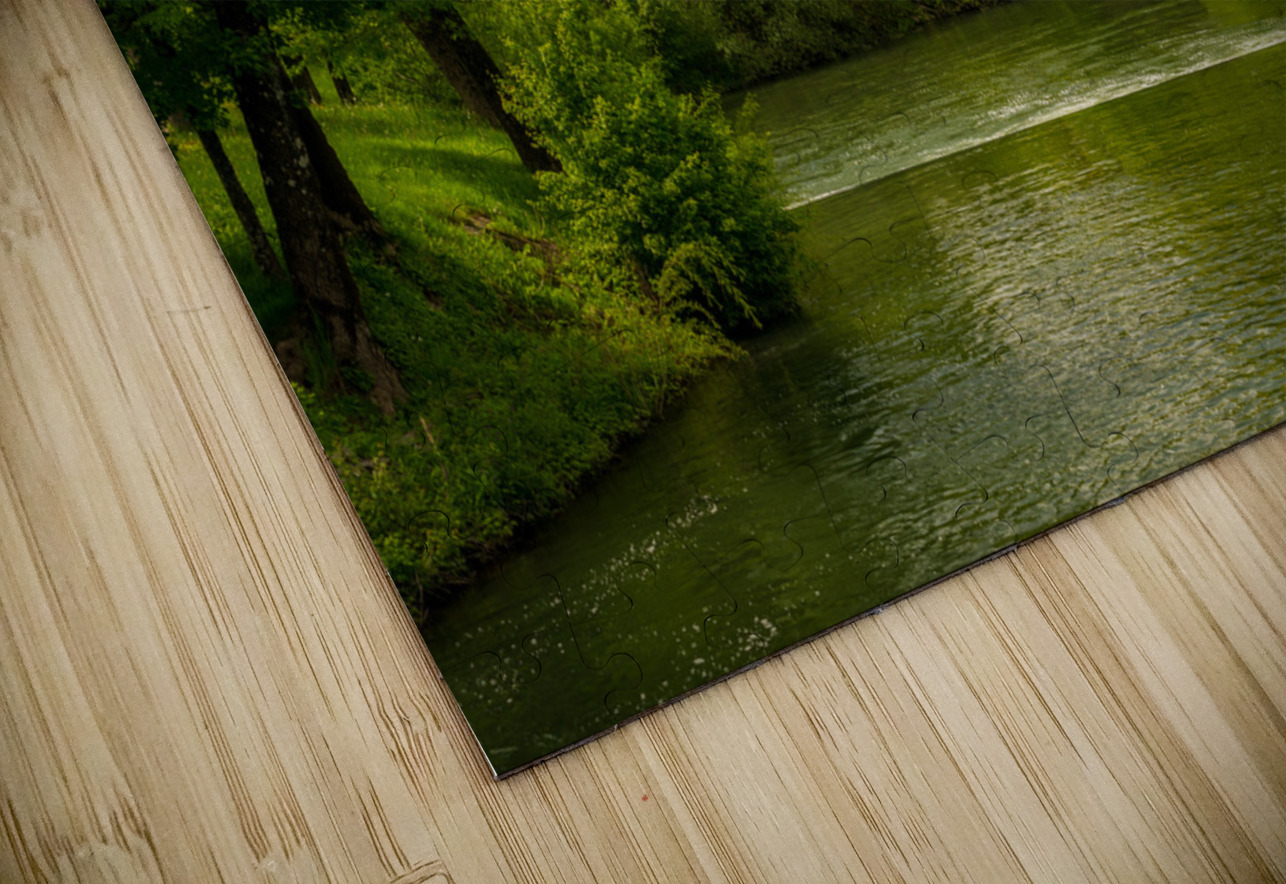 Church in the woods above peaceful river Steve Heap Puzzle