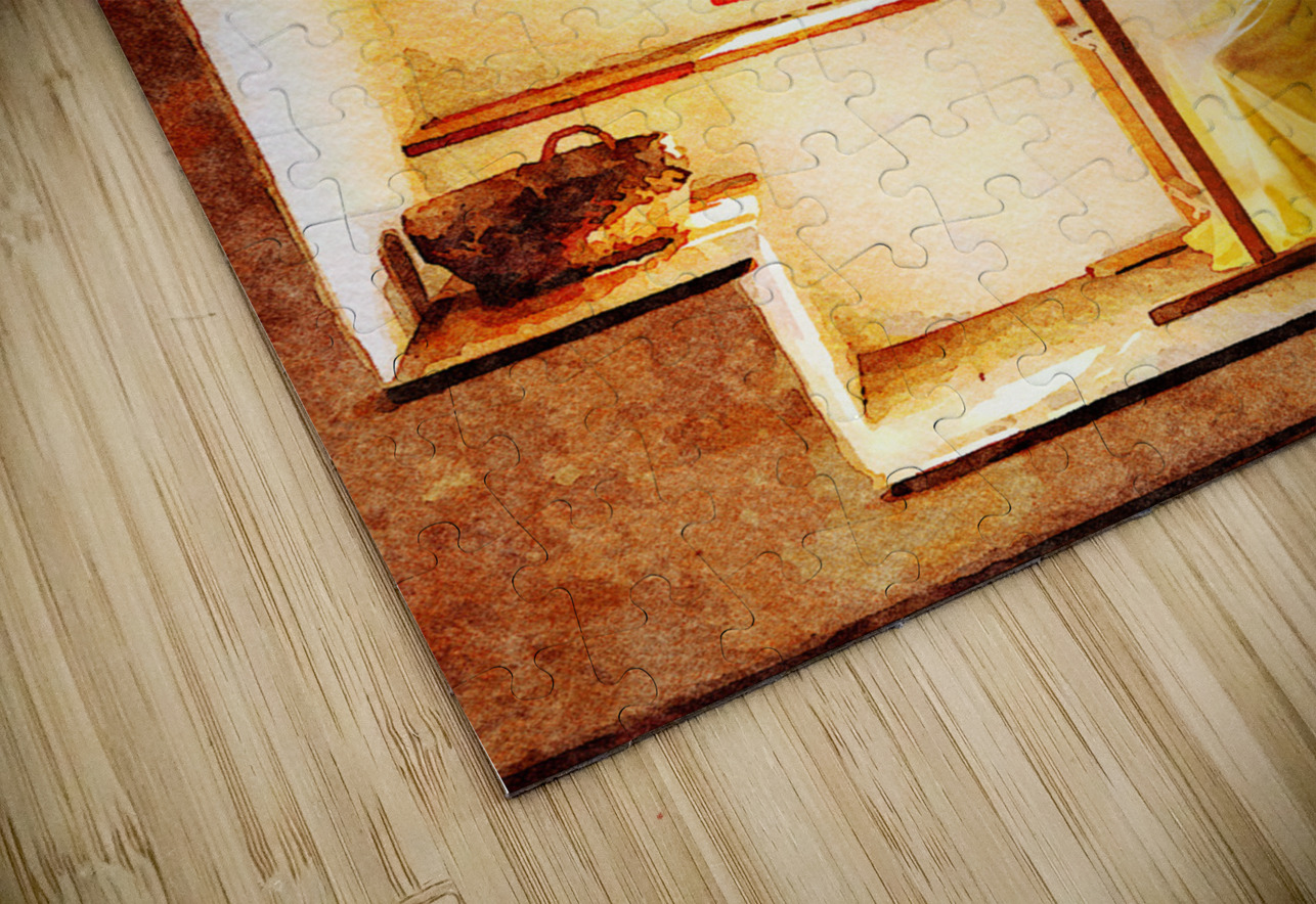 Water color of woman working on embroidery Steve Heap Puzzle
