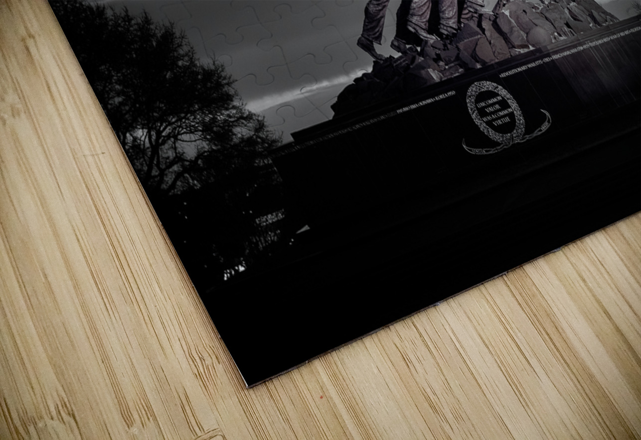 B&W image of Iwo Jima Memorial at dawn  Steve Heap Puzzle