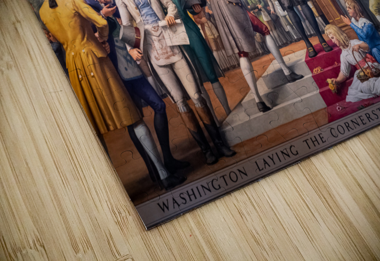 Detail of wall mural of George Washington Steve Heap Puzzle