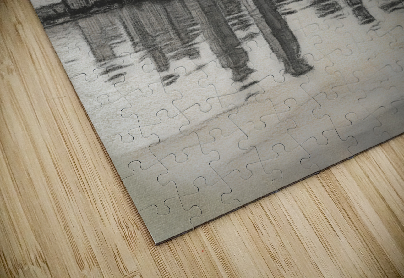 Charcoal San Diego Skyline at sunset from Coronado Steve Heap Puzzle