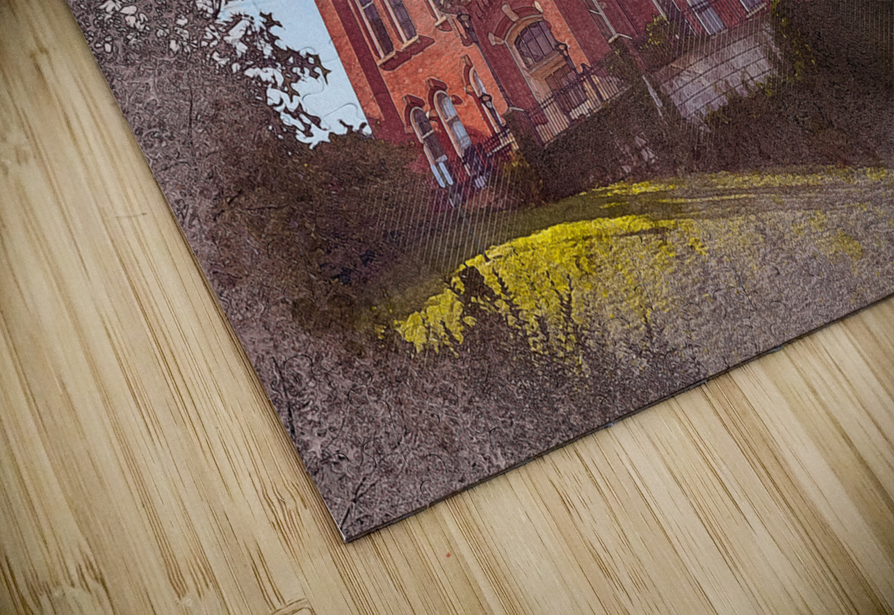 Digital art of Woodburn Hall at WVU in Morgantown Steve Heap Puzzle