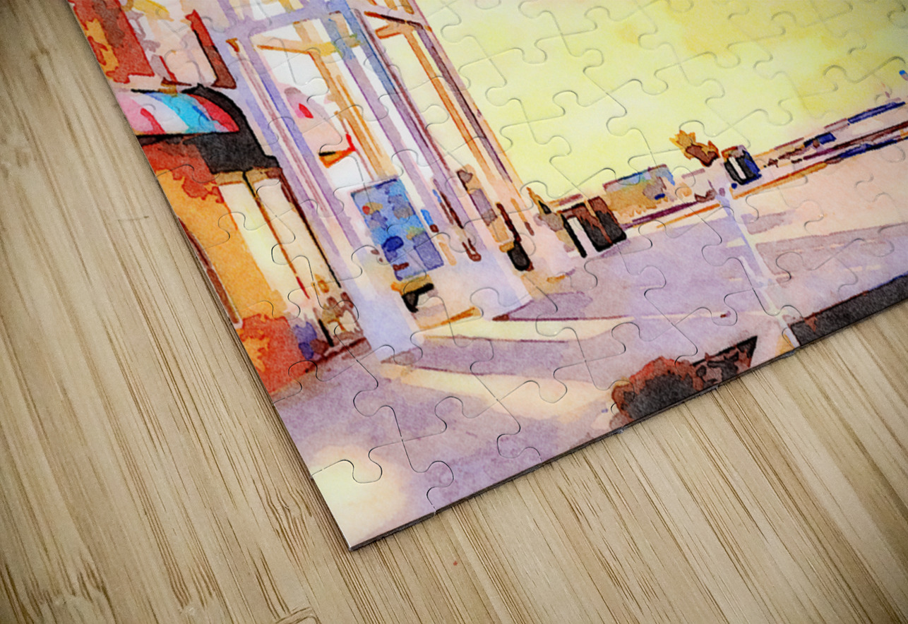 Water color of Ocean City boardwalk at sunrise Steve Heap Puzzle