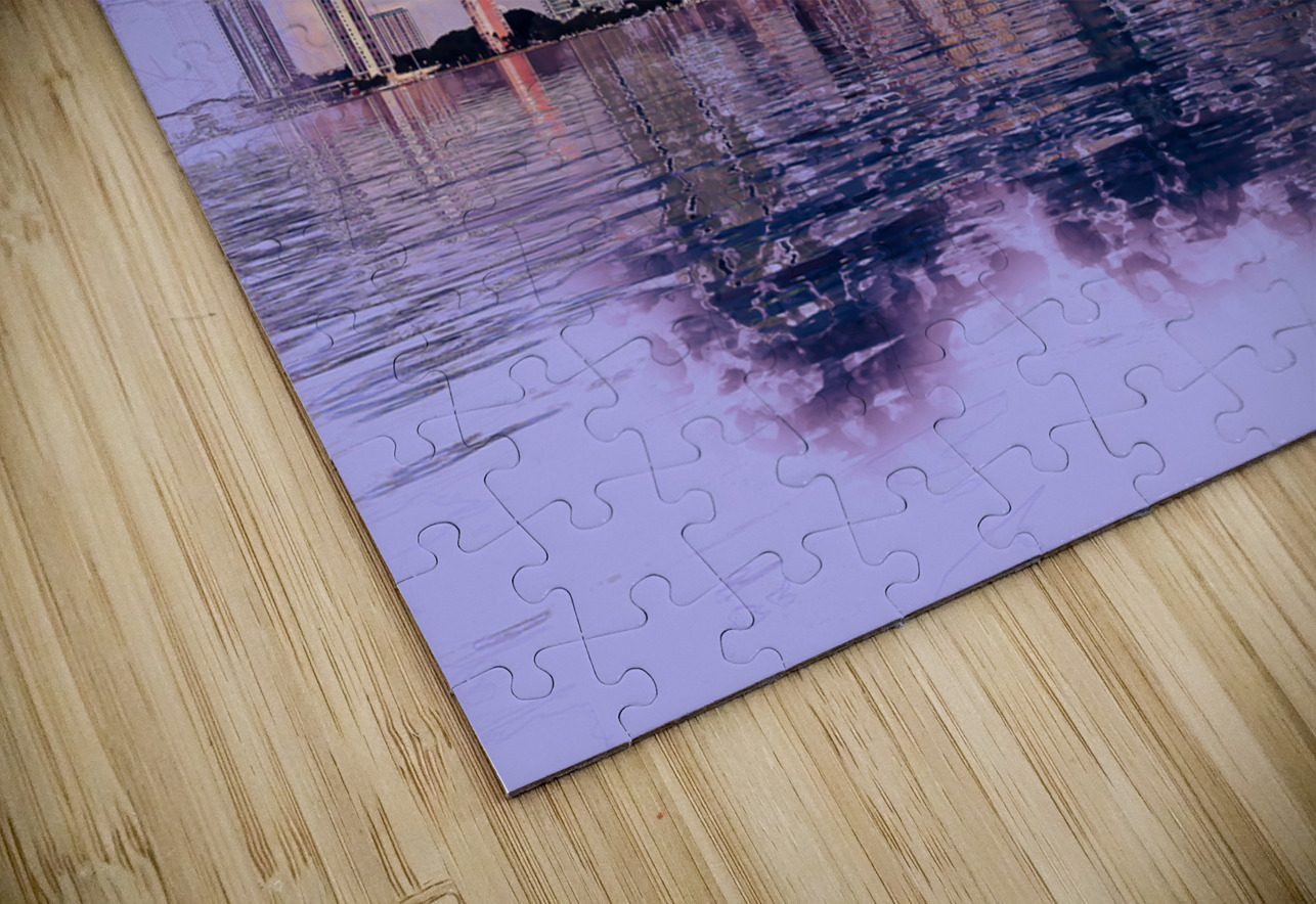 Dawn view of Miami Skyline reflected in water Steve Heap Puzzle
