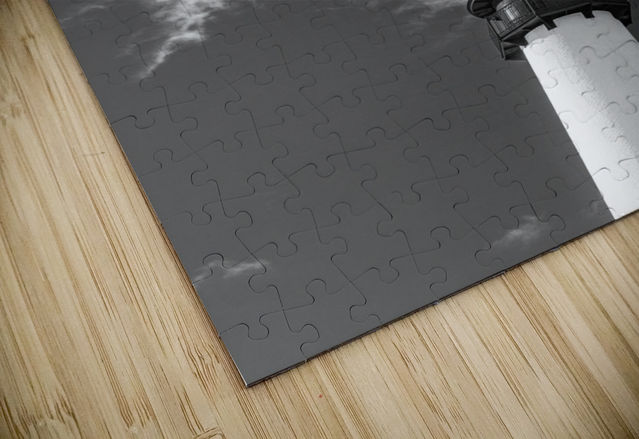 Monochrome Cape Florida lighthouse in Bill Baggs Steve Heap Puzzle