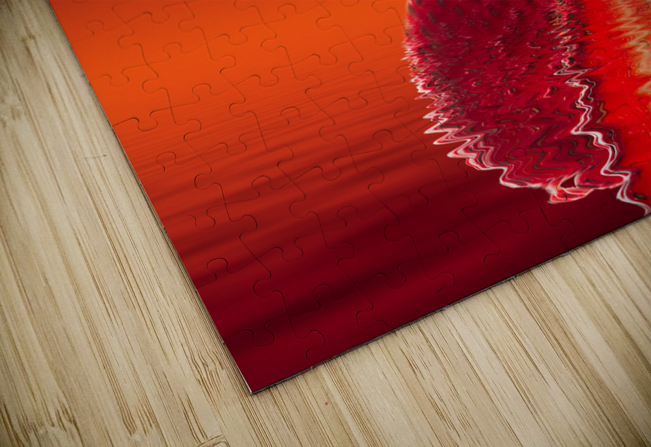 Fresh sliced strawberry in heart shape reflected Steve Heap Puzzle