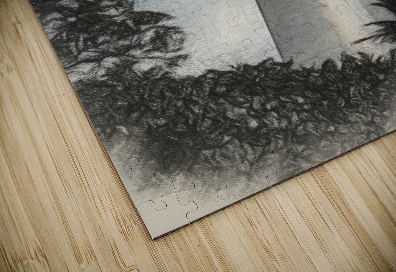 Charcoal sketch Cape Florida lighthouse  Steve Heap Puzzle