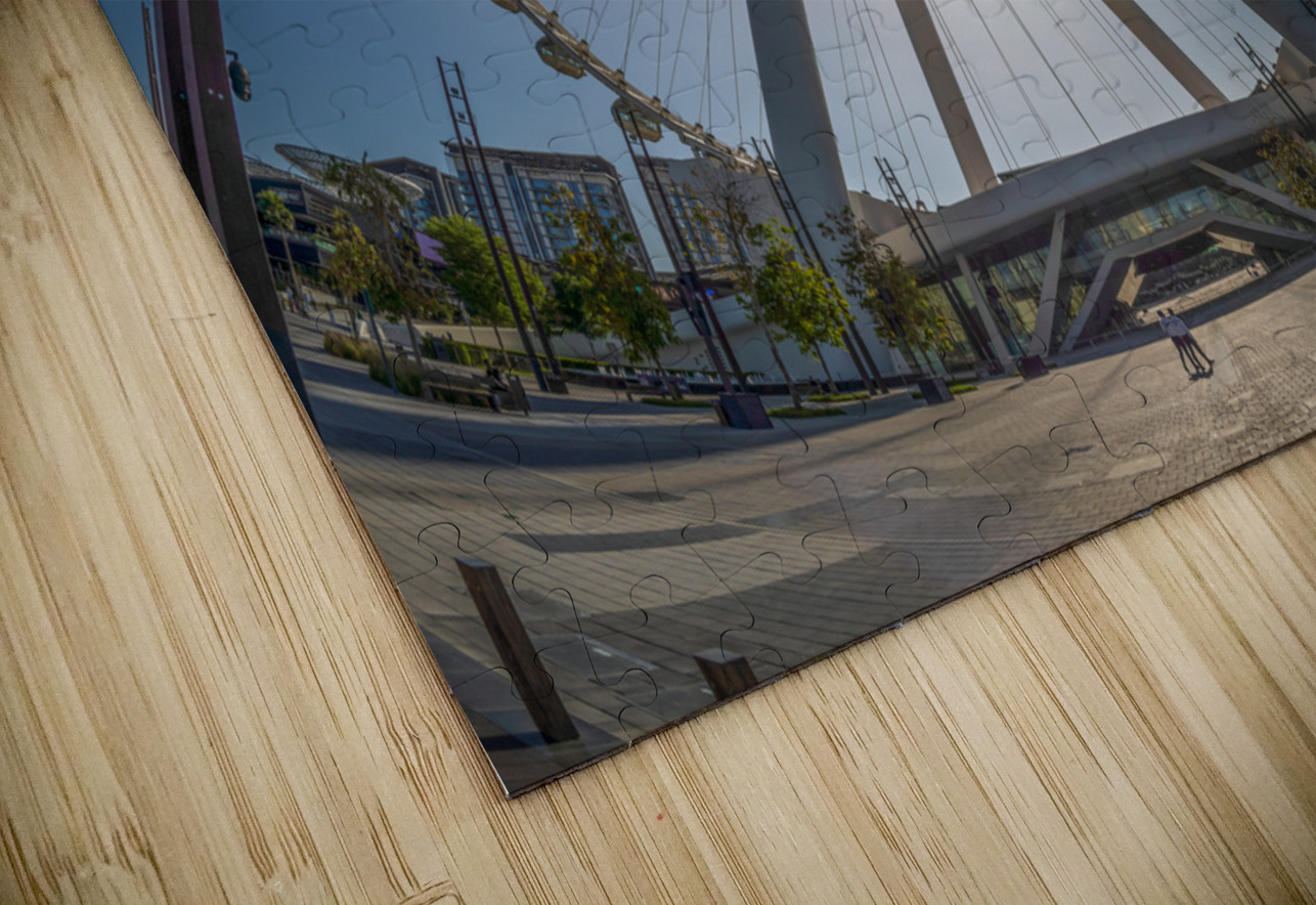 Fisheye view of Ain Dubai observation wheel on Bluewaters Island Steve Heap Puzzle