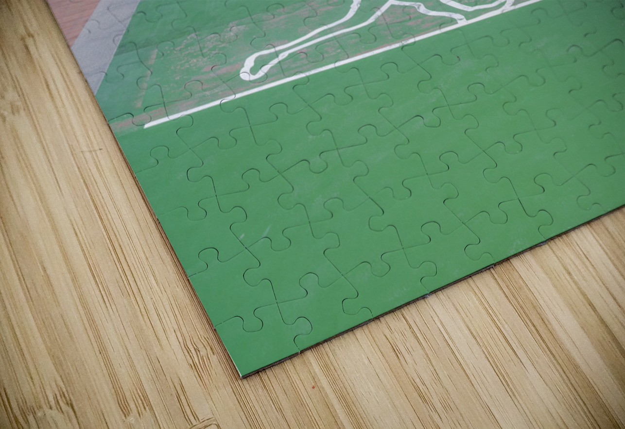 Rubber surface of running track alongside Dubai beach Steve Heap Puzzle