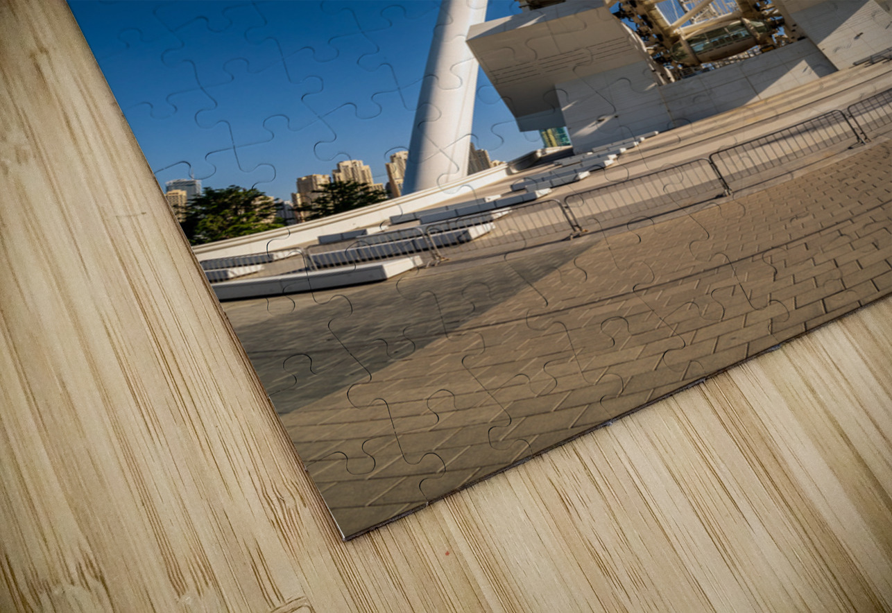 Fisheye view of Ain Dubai observation wheel on Bluewaters Island Steve Heap Puzzle