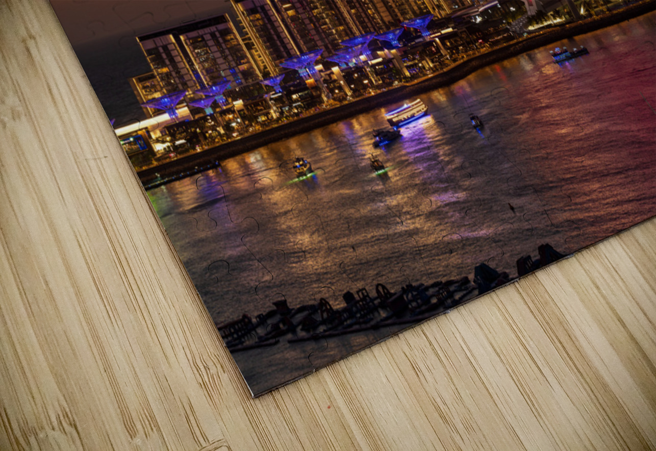 Light show on Ain Dubai observation wheel at sunset Steve Heap Puzzle
