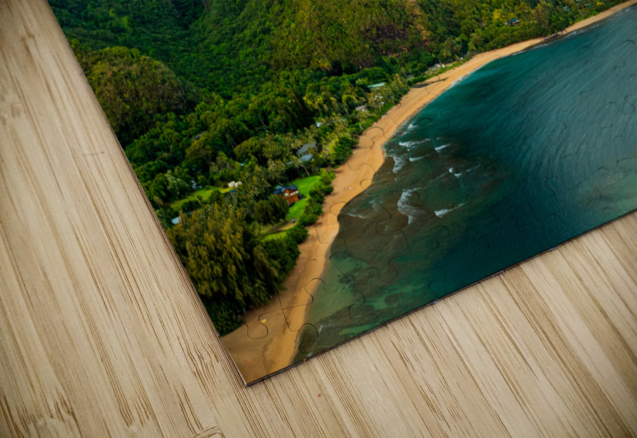 Aerial shot of Tunnels Beach at sunrise on Kauai in Hawaii Steve Heap Puzzle