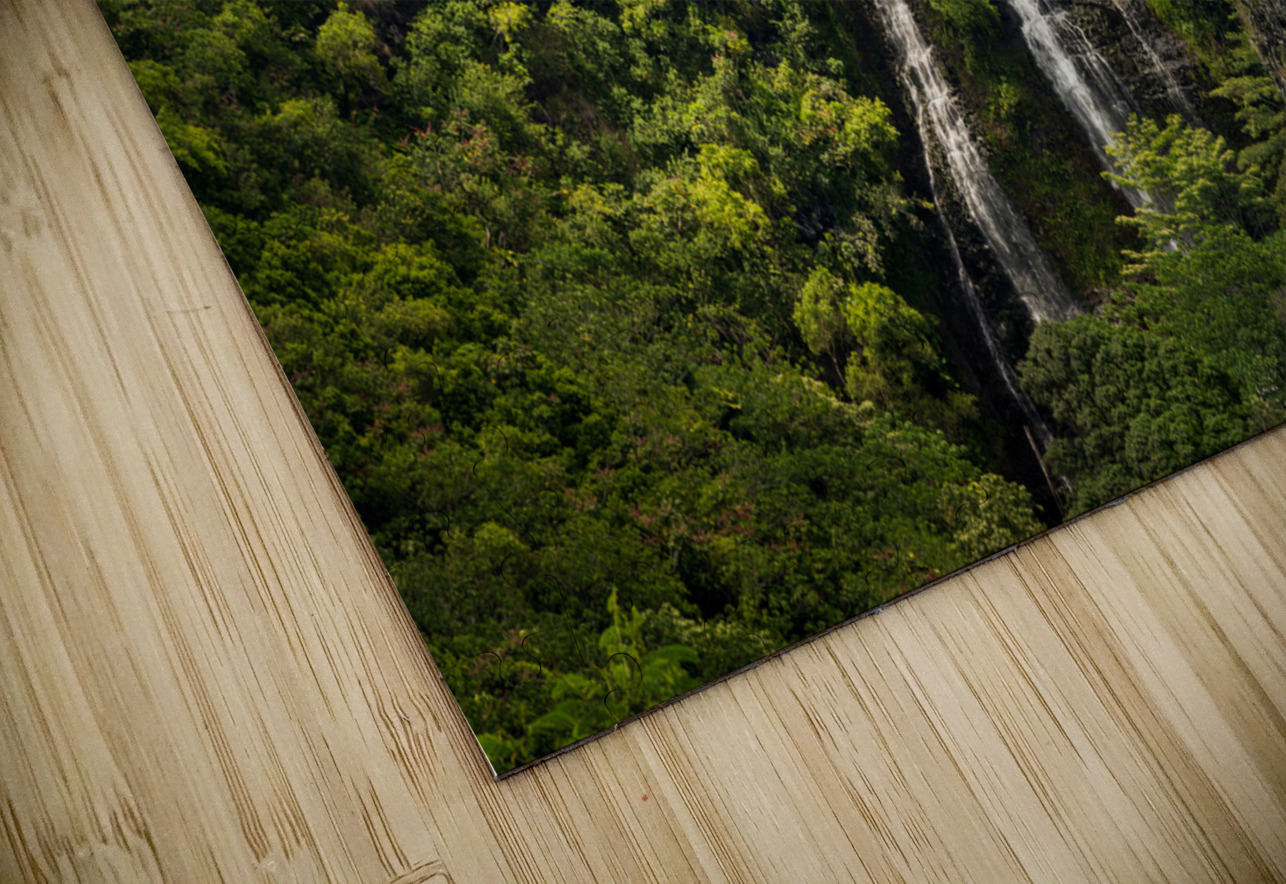 Opaekaa Falls sunlit as dark storm clouds gather over the hills Steve Heap Puzzle