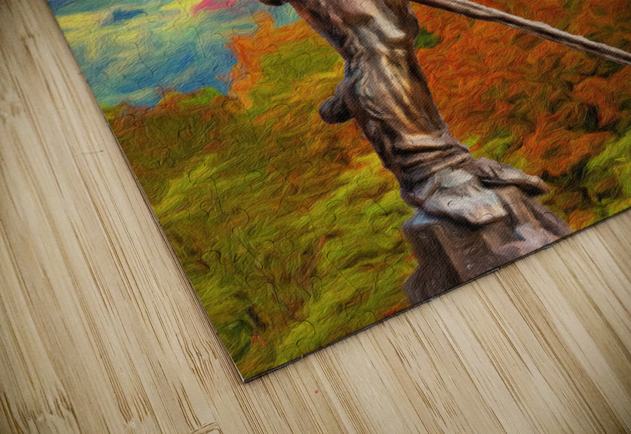 WVU Mountaineer statue painting in the fall in West Virginia Steve Heap Puzzle