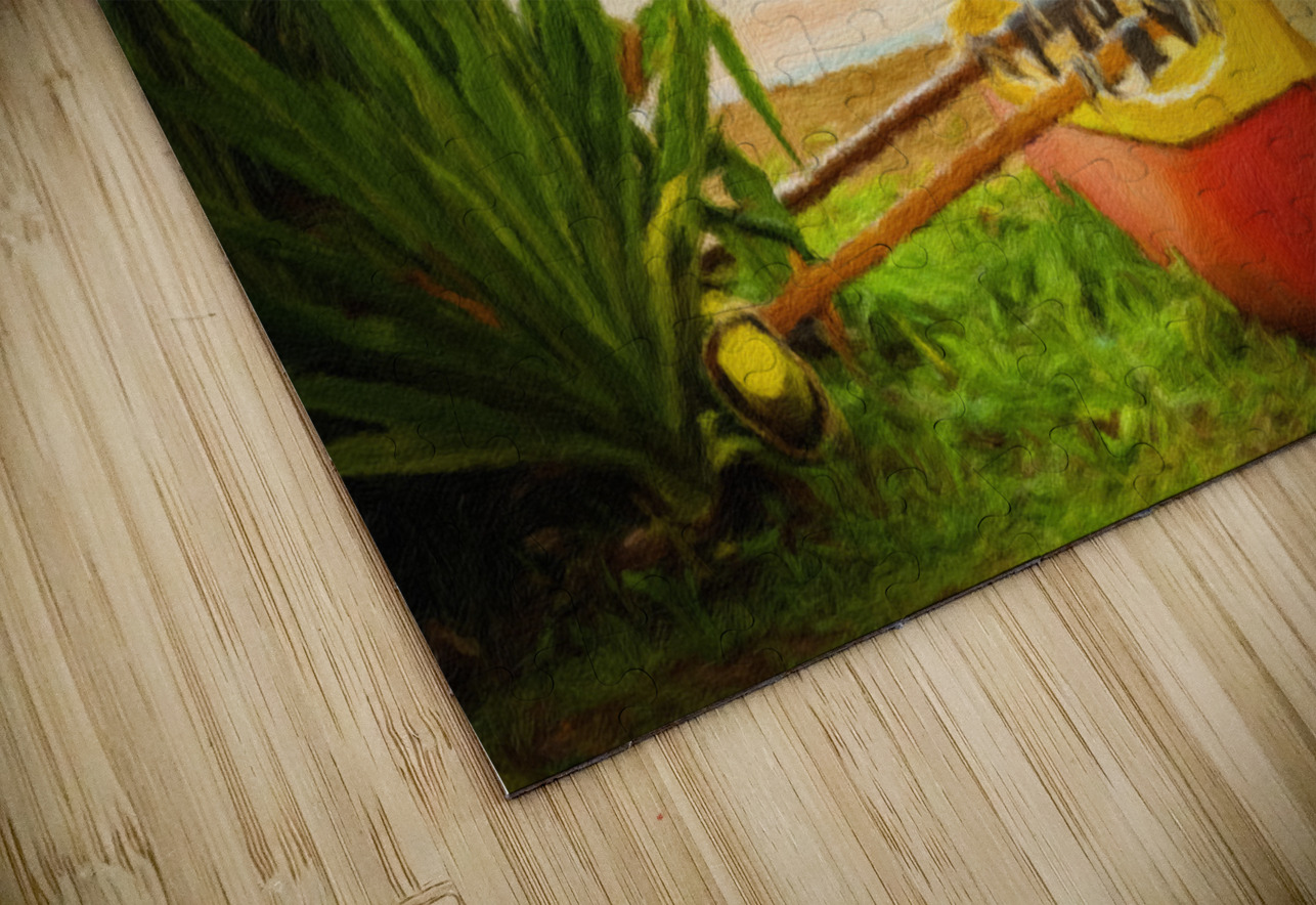 Painting of Hawaiian canoe by Hanalei Pier Steve Heap Puzzle