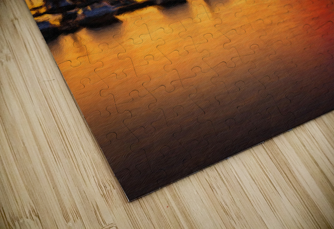 Impressionistic view of Ferris wheel at National Harbor at sunse Steve Heap Puzzle