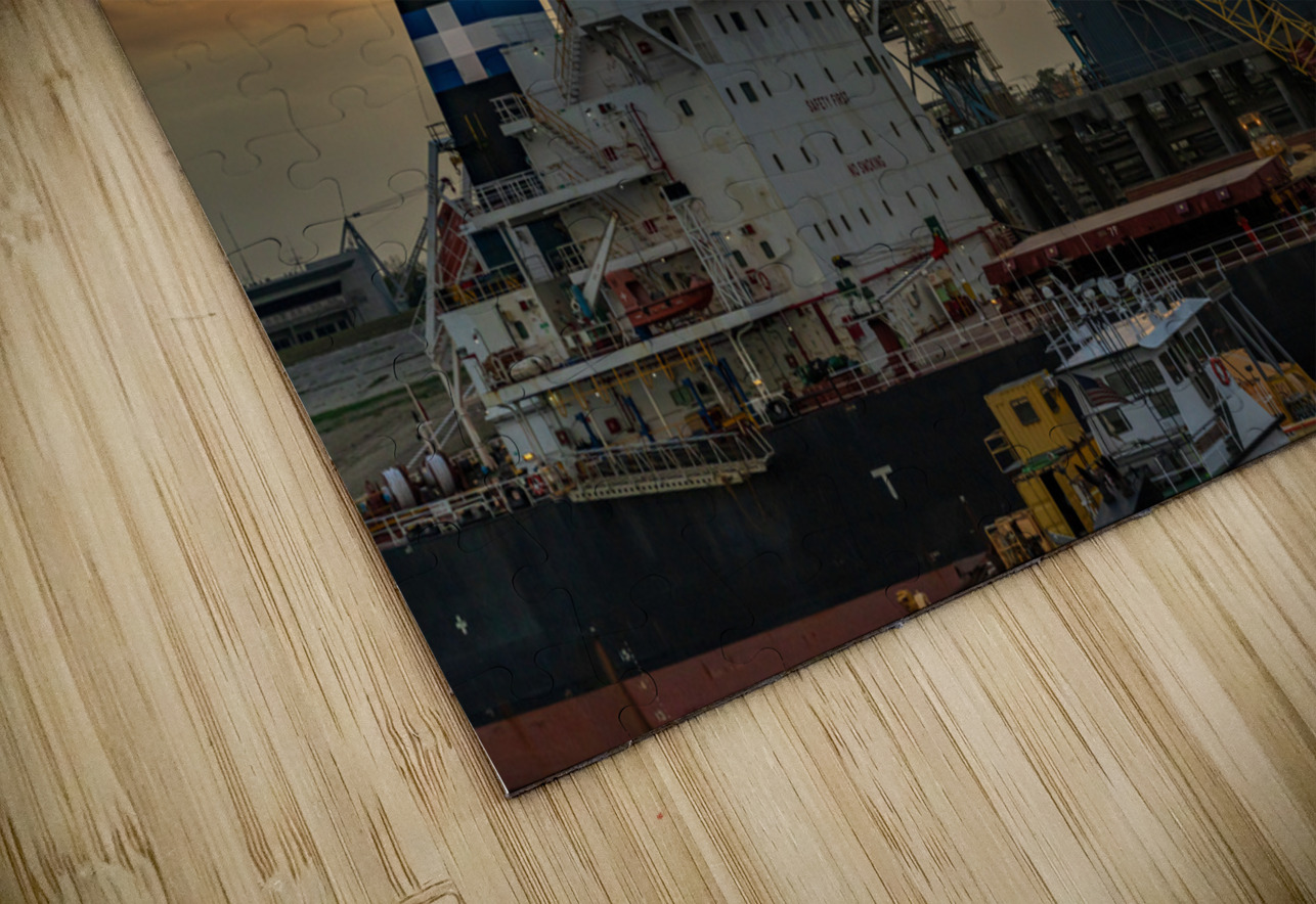 Sunset over Port Allen on Mississippi river in Baton Rouge Loui Steve Heap Puzzle