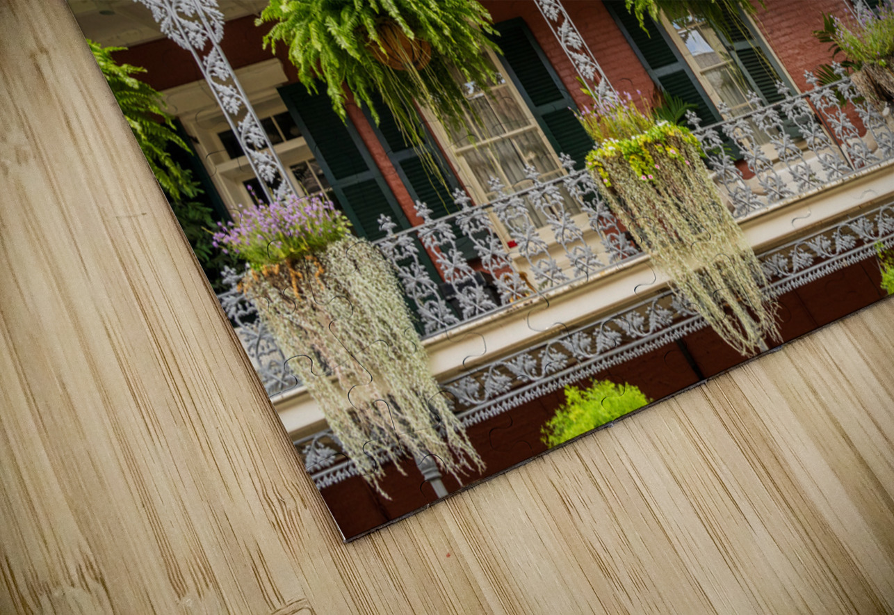 Traditional wrought iron balcony on brick New Orleans house Steve Heap Puzzle