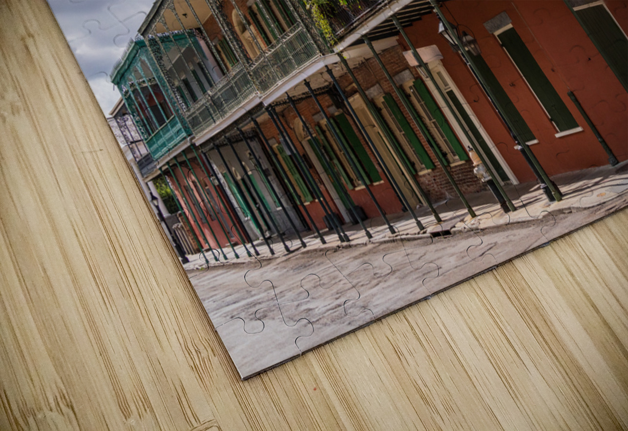 Traditional wrought iron balcony on ochre New Orleans house Steve Heap Puzzle