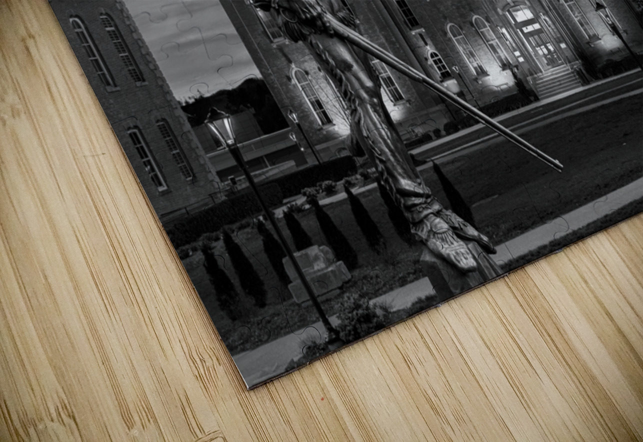 BW Mountaineer statue in front of Woodburn Hall at WVU Steve Heap Puzzle