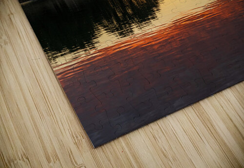 Dramatic sunset over Legacy Hills Park lake and golf course near Steve Heap puzzle