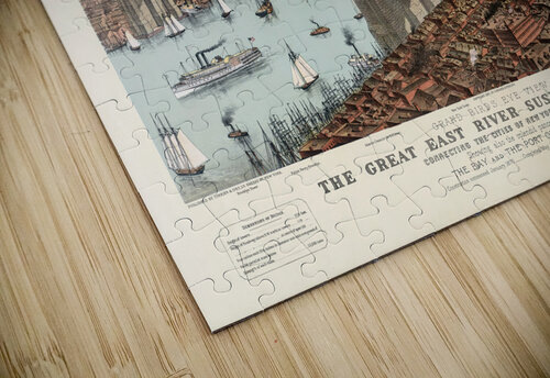 Restored 1892 engraving of Brooklyn Bridge in NYC Steve Heap puzzle